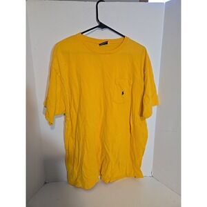 VINTAGE Polo Ralph Lauren Pocket T Shirt Mens Large L Yellow Single Stitch USA